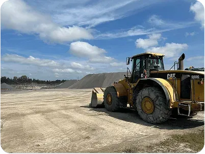 Caterpillar 980G wheel loader at Lafarge Brechin aggregate quarry