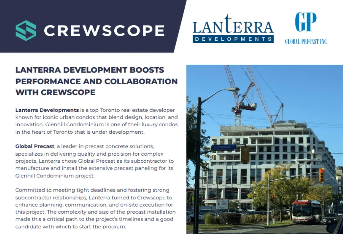 Lanterra Developments and Global Precast Crewscope case study cover — Glenhill Condominium
